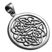 Round Silver Celtic Pendant, pn555